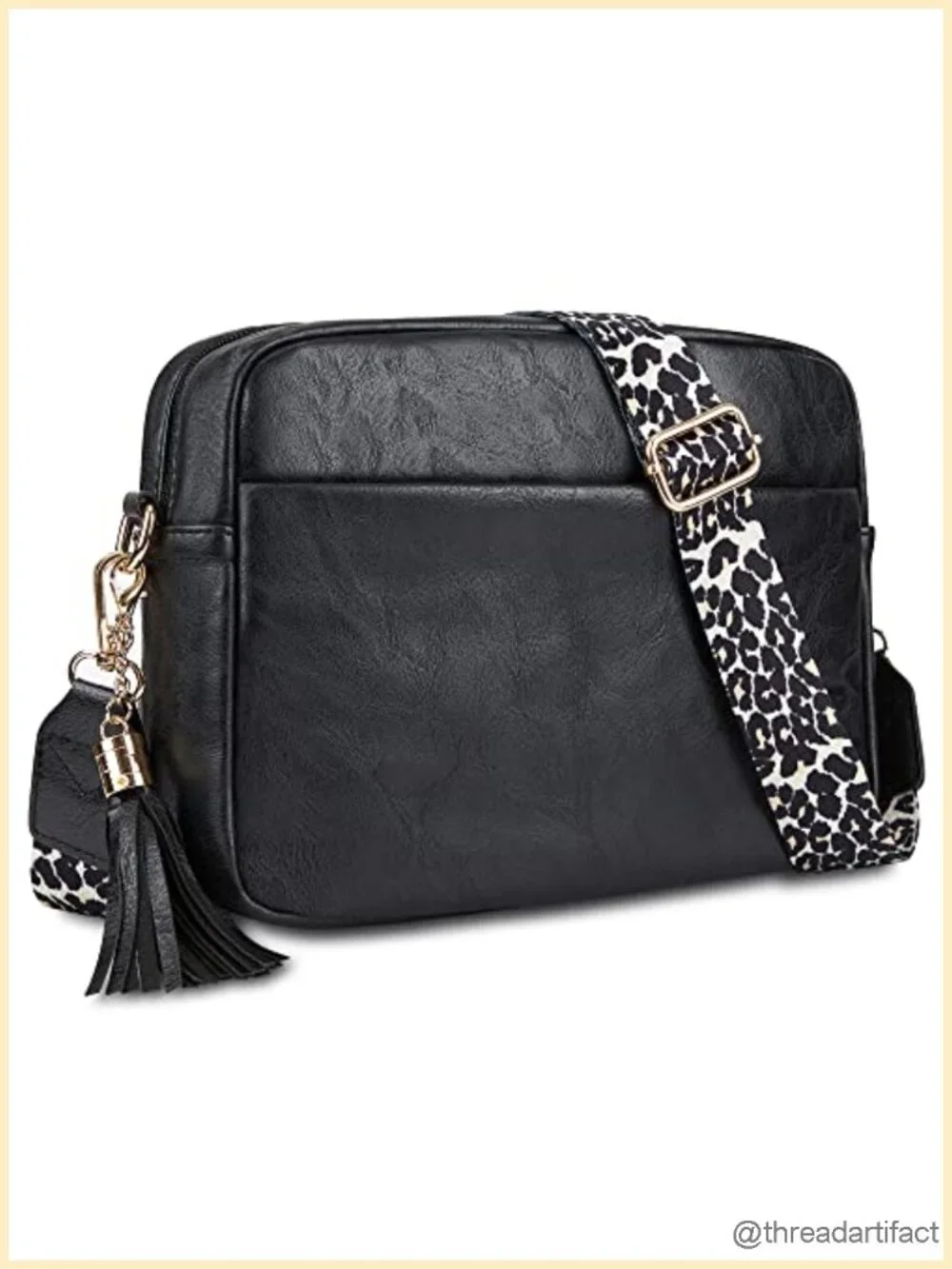 Women's Crossbody Bag Zipper Shoulder Camera Purse PU Leather